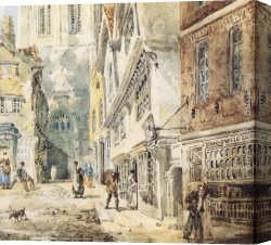 Nicholas Canvas Paintings - St Nicholas Church, Newcastle [detail #1] by Thomas Girtin